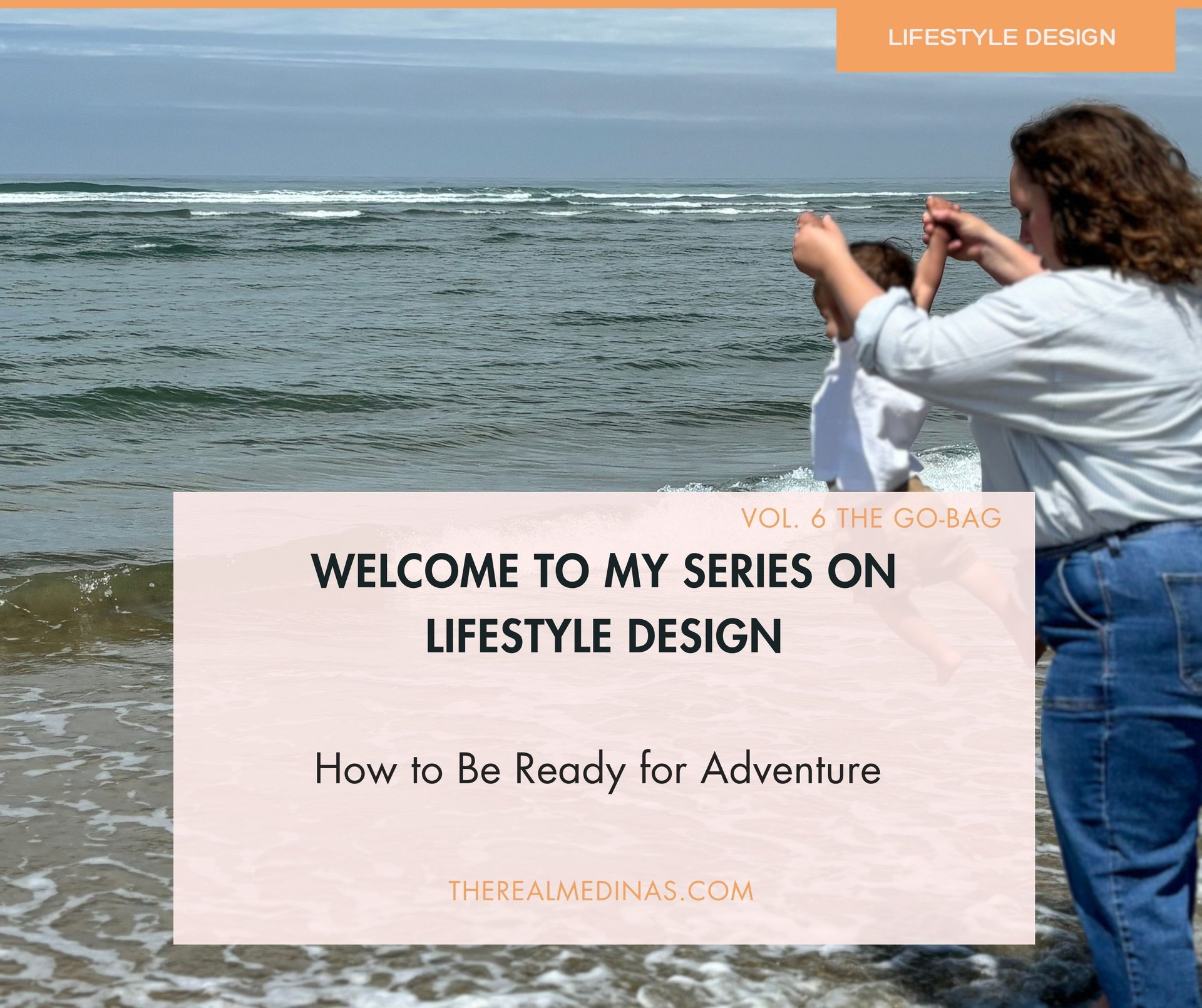 A mother and child holding hands while exploring the gentle waves at the seashore.