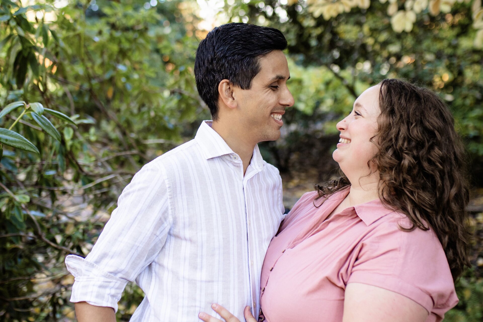 Aaron and Annabrodea smiling at each other